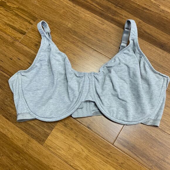 Fruit of the Loom Bra 42DD Gray Cotton‎ Blend Underwire Full Coverage Comfort - Picture 1 of 3